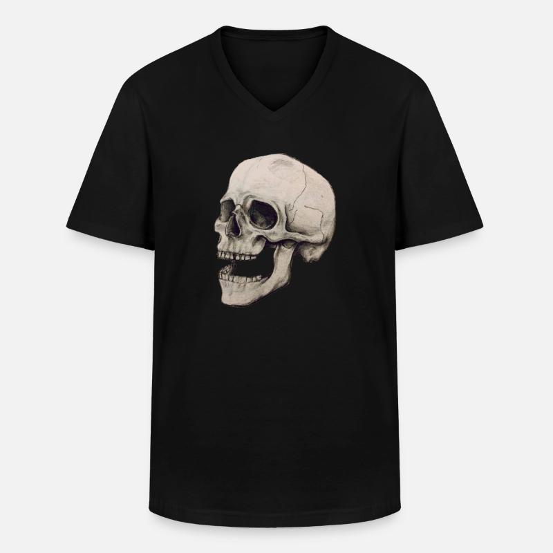 Schädel Squelette - Männer-T-Shirt mit V-Ausschnitt - Schwarz
