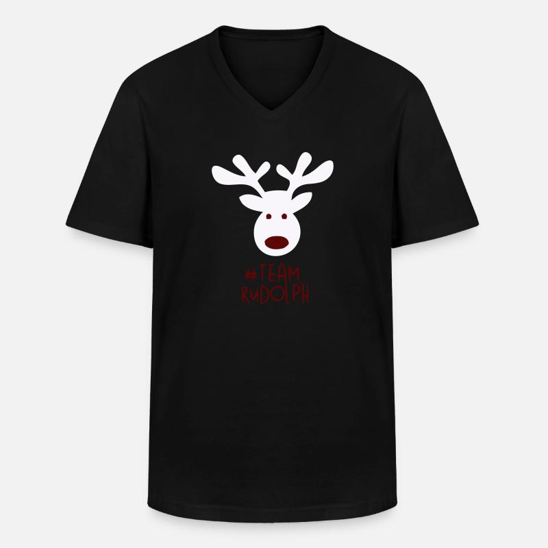 Team Rudolf - Männer-T-Shirt mit V-Ausschnitt - Schwarz