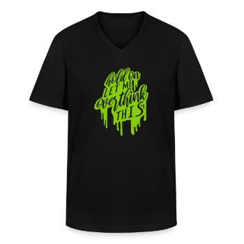 Permettez-moi d’exagérer - T-shirt col V Homme - noir - Devant - AI Model Male 178 dark (178cm)
