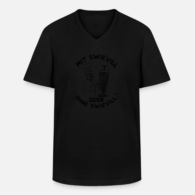 Mit Swievill oder ohne Swievill - Männer-T-Shirt mit V-Ausschnitt - Schwarz