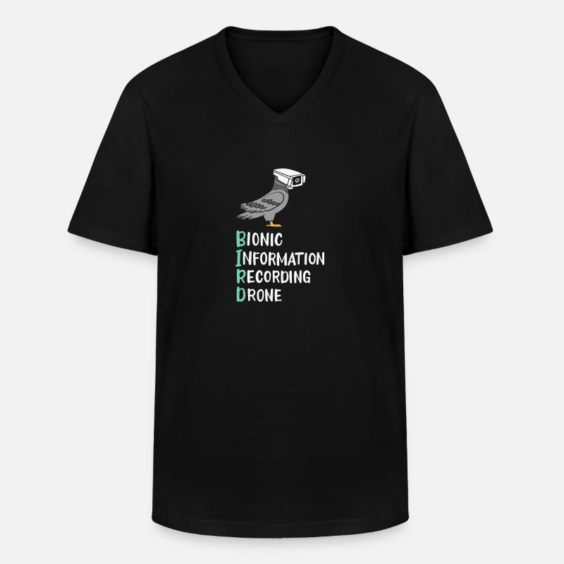 Vögel sind nicht real - Männer-T-Shirt mit V-Ausschnitt - Schwarz