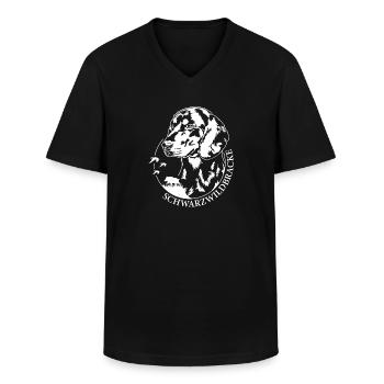 Schwarzwildbracke Portrait Hunde Jagdhund Wilsigns - Männer-T-Shirt mit V-Ausschnitt - Schwarz - Vorne - AI Model Male 178 dark (178cm)