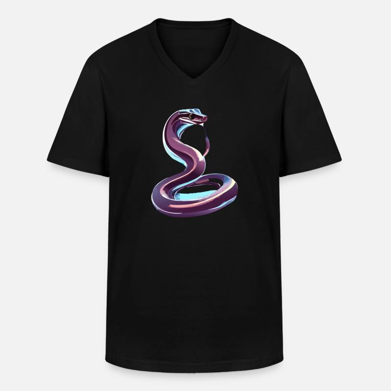 Chrom Schlange - Männer-T-Shirt mit V-Ausschnitt - Schwarz