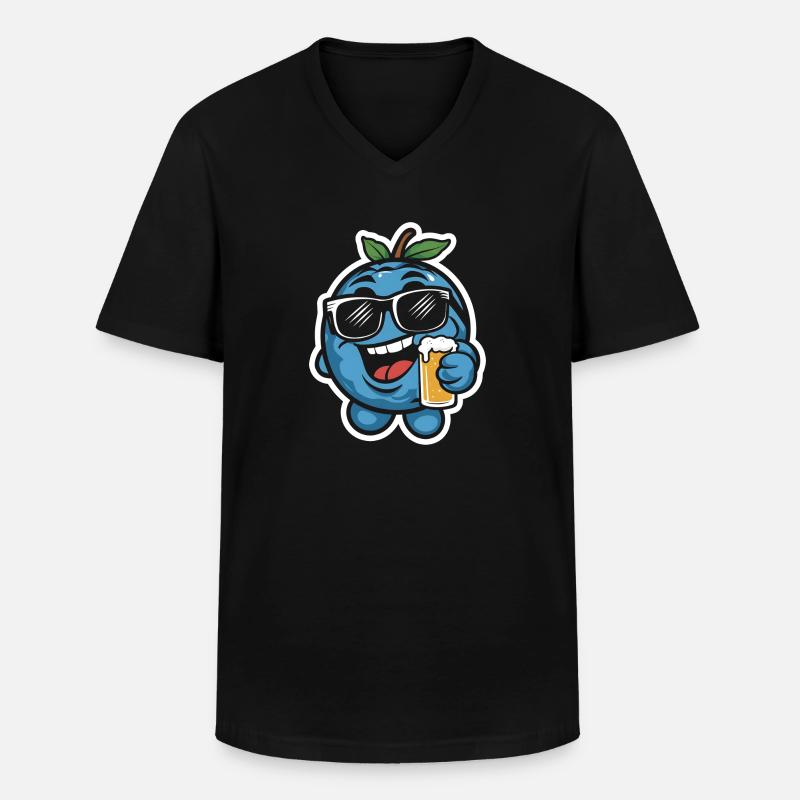 Blaubeer Bier - Männer-T-Shirt mit V-Ausschnitt - Schwarz