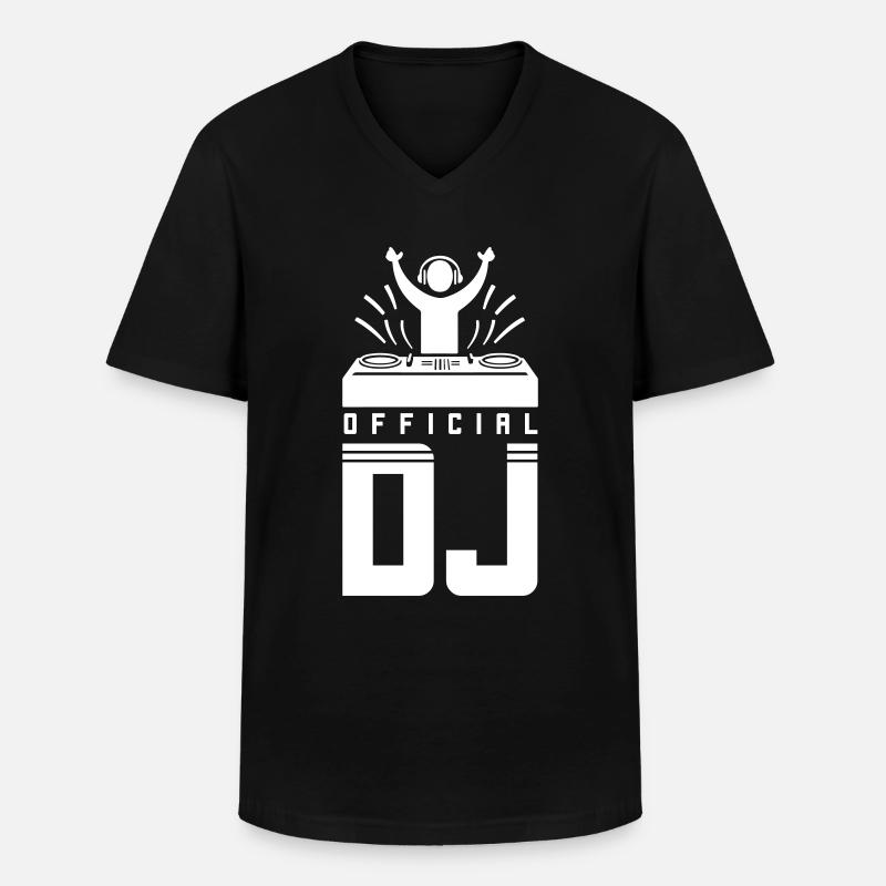 DJ Spruch Turntables - Men's V-Neck T-Shirt - black
