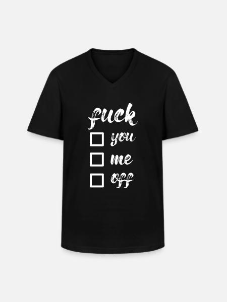 Putain, blanc - T-shirt col V Homme - noir