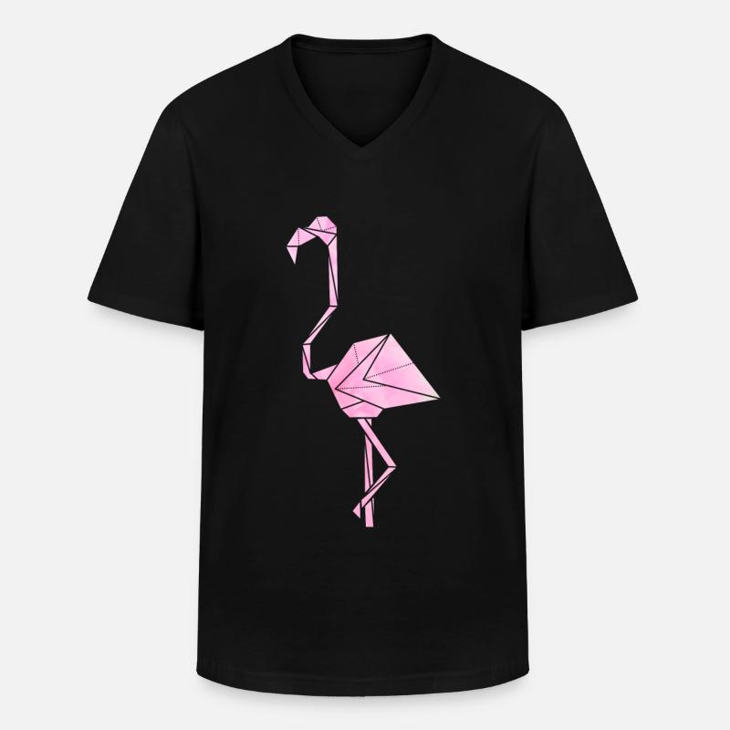 flamingo - Männer-T-Shirt mit V-Ausschnitt - Schwarz