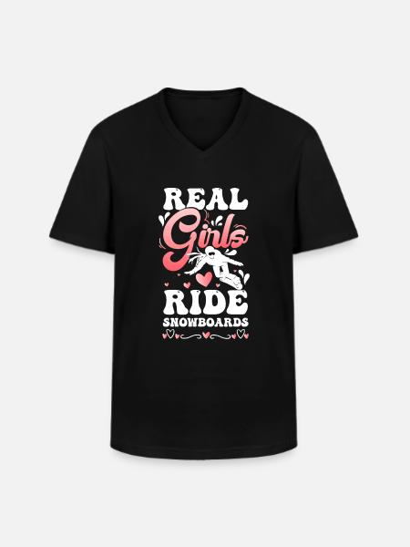 Snowboarder Schnee Snow Ski - Men's V-Neck T-Shirt - black