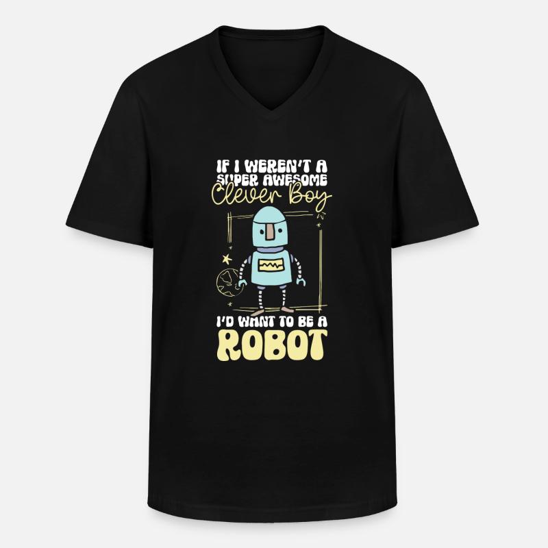 Technicien en robotique mécanique Android - T-shirt col V Homme - noir