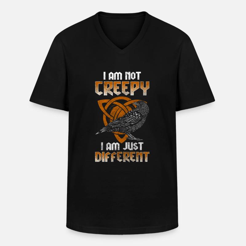 Krähe Seele Rune - Männer-T-Shirt mit V-Ausschnitt - Schwarz