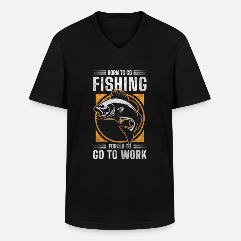 Fischen See Trip Turnier - Männer-T-Shirt mit V-Ausschnitt - Schwarz