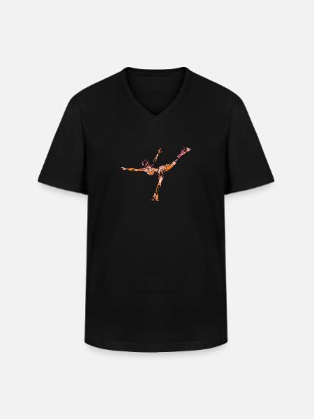 Figure skating - Men's V-Neck T-Shirt - black