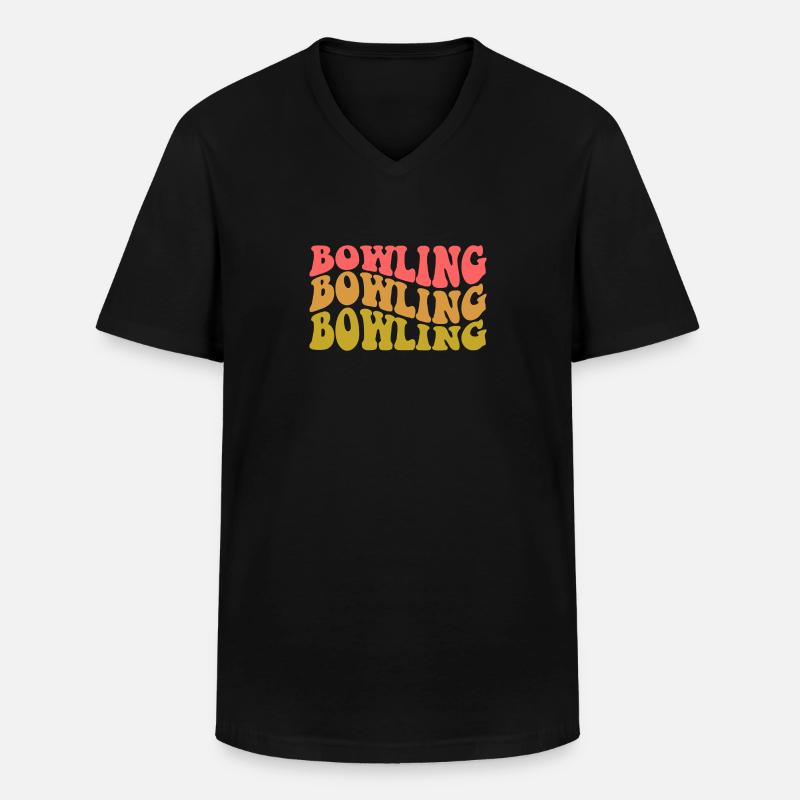 Bowling - Männer-T-Shirt mit V-Ausschnitt - Schwarz