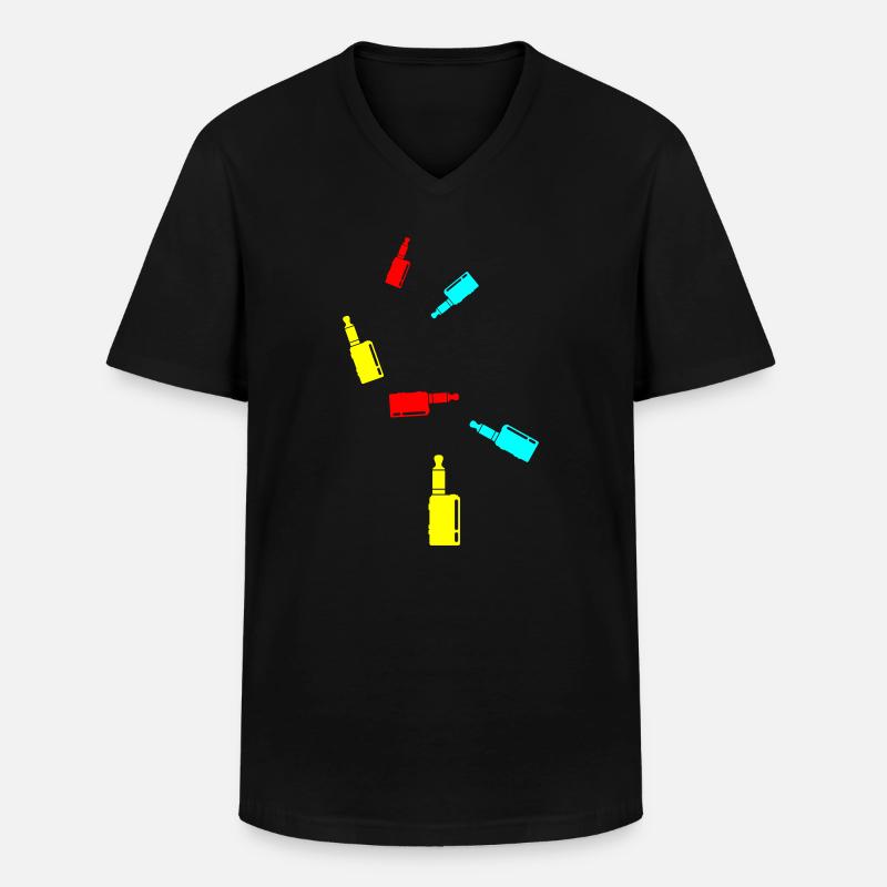 E-Zigarette Silhouette - Männer-T-Shirt mit V-Ausschnitt - Schwarz