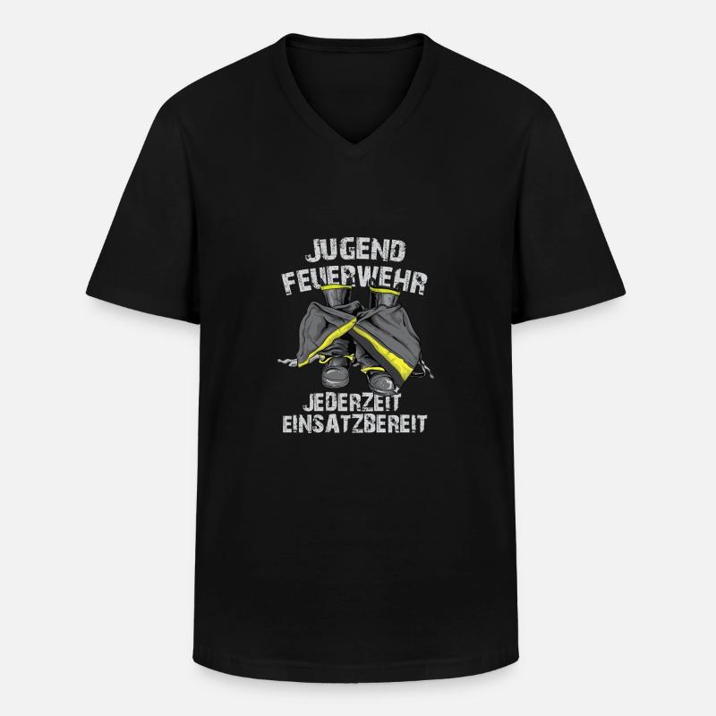 Jederzeit einsatzbereit - Männer-T-Shirt mit V-Ausschnitt - Schwarz