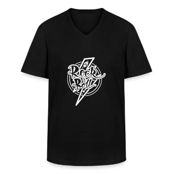 Rock Roll - Männer-T-Shirt mit V-Ausschnitt - Schwarz - Vorne - AI Model Male 178 dark (178cm)