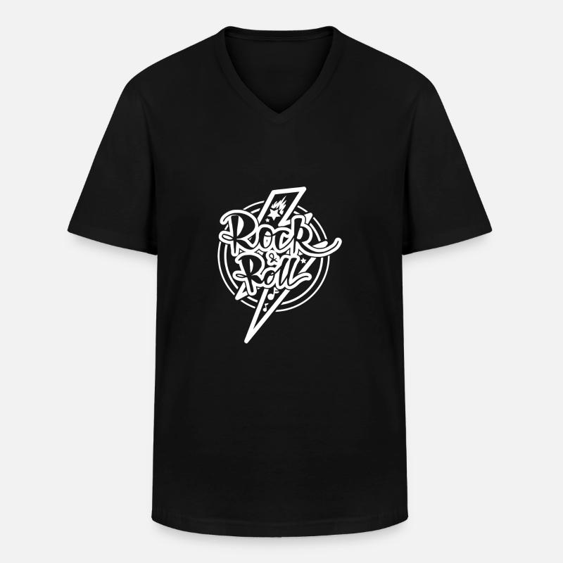 Rock Roll - Männer-T-Shirt mit V-Ausschnitt - Schwarz