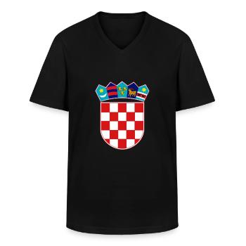hrvatska - Männer-T-Shirt mit V-Ausschnitt - Schwarz - Vorne - AI Model Male 178 dark (178cm)