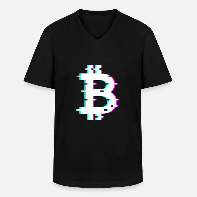 Bitcoin - Männer-T-Shirt mit V-Ausschnitt - Schwarz