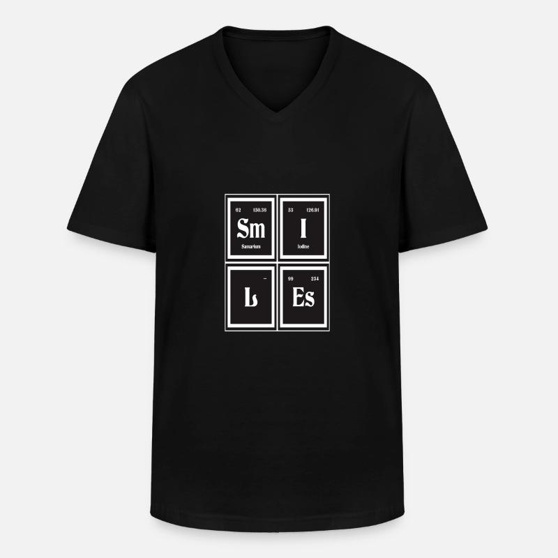 Lächelt | Periodensystem der Elemente - Männer-T-Shirt mit V-Ausschnitt - Schwarz
