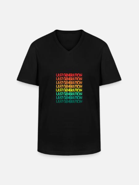 Last Generation - Männer-T-Shirt mit V-Ausschnitt - Schwarz