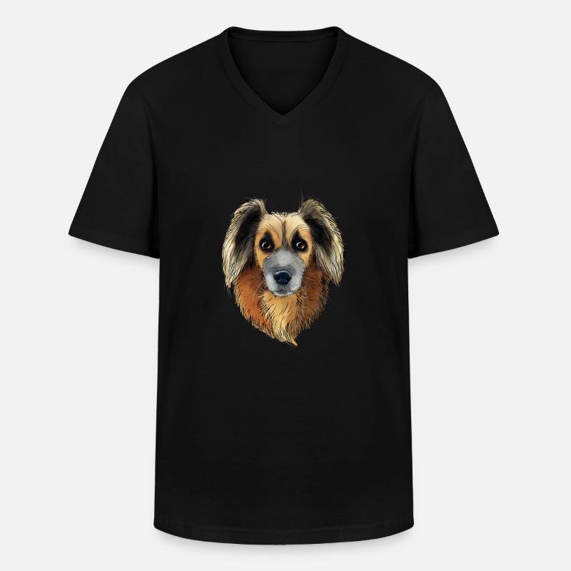 Foxy - Männer-T-Shirt mit V-Ausschnitt - Schwarz