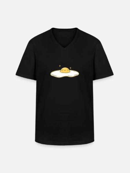 Süßes Spiegelei - Männer-T-Shirt mit V-Ausschnitt - Schwarz