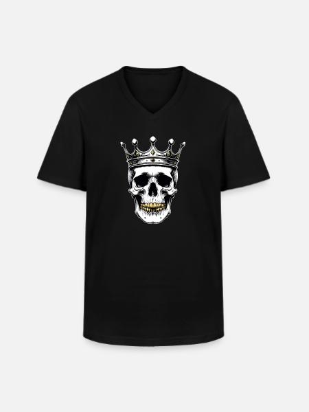 Skull with Crown Skull King - Men's V-Neck T-Shirt - black