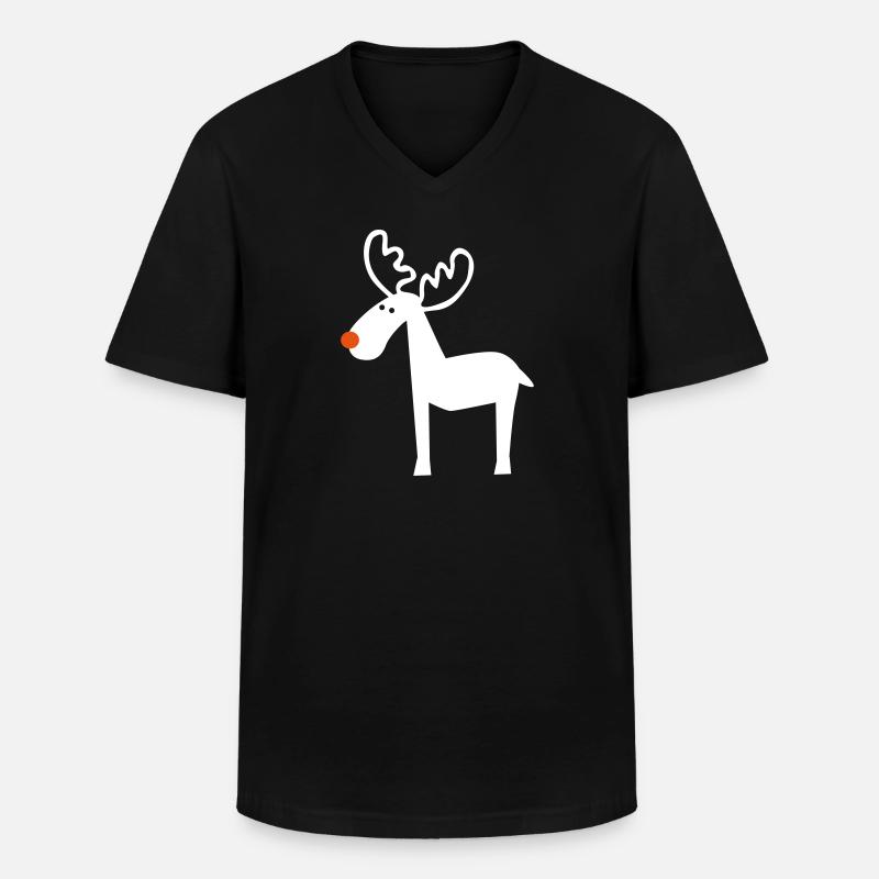 Elch - Männer-T-Shirt mit V-Ausschnitt - Schwarz