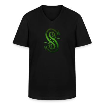 Dieu nordique Loki fils d'Odin - T-shirt col V Homme - noir - Devant - AI Model Male 178 dark (178cm)
