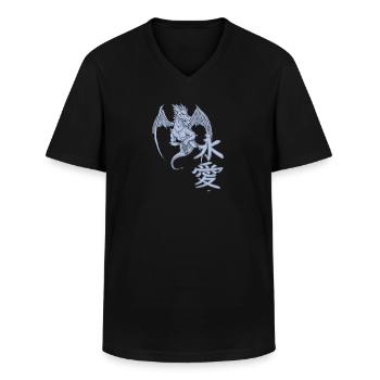 Drache Japanische Schriftzeichen - Männer-T-Shirt mit V-Ausschnitt - Schwarz - Vorne - AI Model Male 178 dark (178cm)