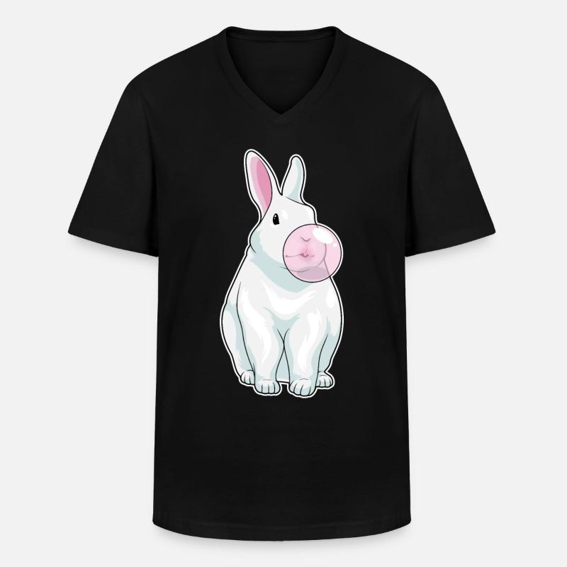Hase Kaugummi - Männer-T-Shirt mit V-Ausschnitt - Schwarz