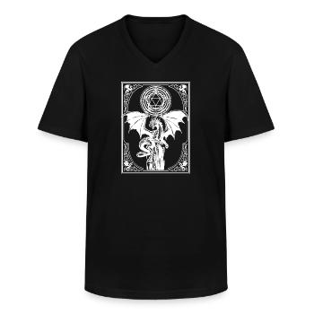 RPG Dragon Dice - Men's V-Neck T-Shirt - black - Front - AI Model Male 178 dark (178cm)