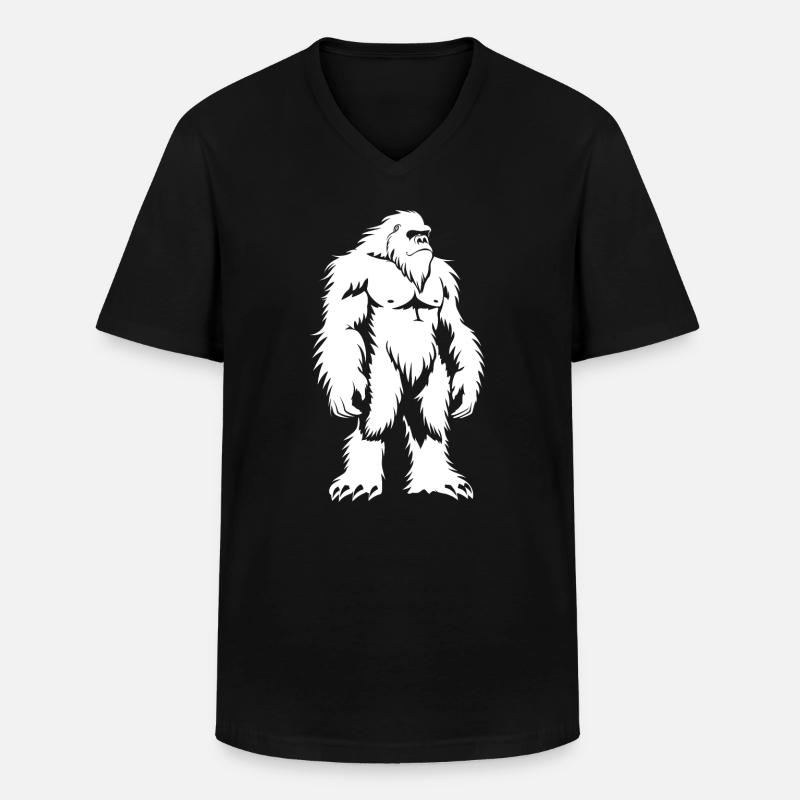 Yeti - Männer-T-Shirt mit V-Ausschnitt - Schwarz