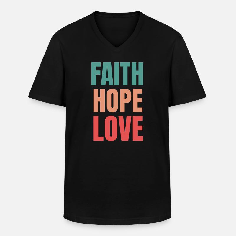 Glaube Hoffnung Liebe - Männer-T-Shirt mit V-Ausschnitt - Schwarz
