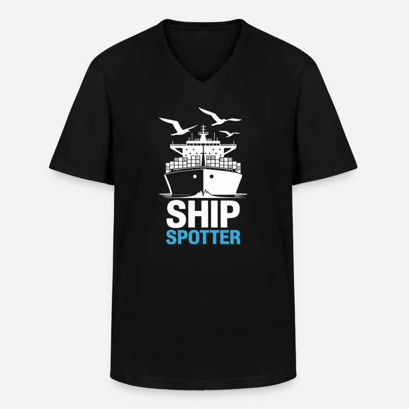 Ship Spotter Leidenschaft Maritim - Männer-T-Shirt mit V-Ausschnitt - Schwarz