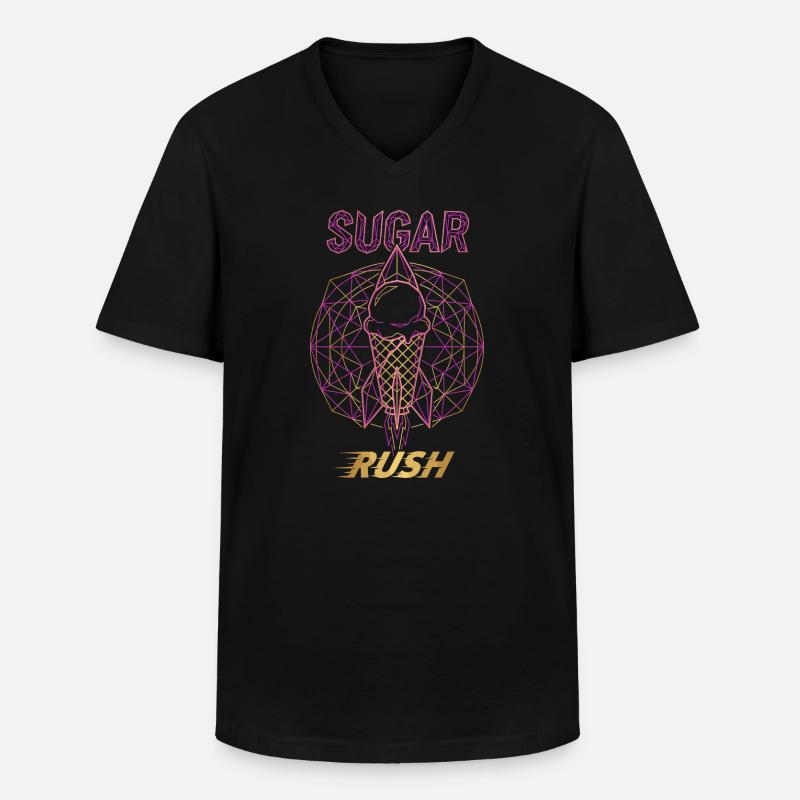 Sugar Rush Eis Rakete - Männer-T-Shirt mit V-Ausschnitt - Schwarz