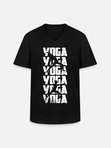 Yoga - T-shirt col V Homme - noir