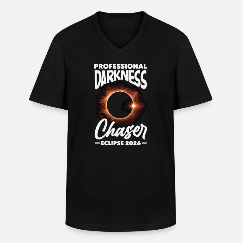 Solar eclipse 2026, August 12 - Men's V-Neck T-Shirt - black