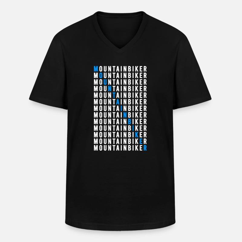 Mountainbiker - Männer-T-Shirt mit V-Ausschnitt - Schwarz