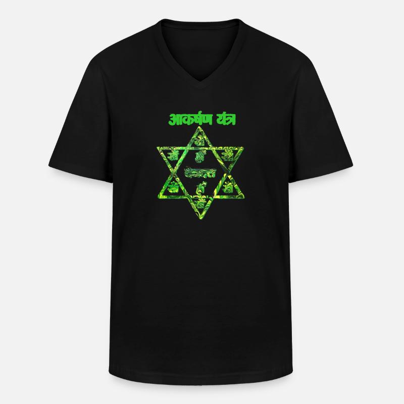 akarshan yantra e 35 - Männer-T-Shirt mit V-Ausschnitt - Schwarz