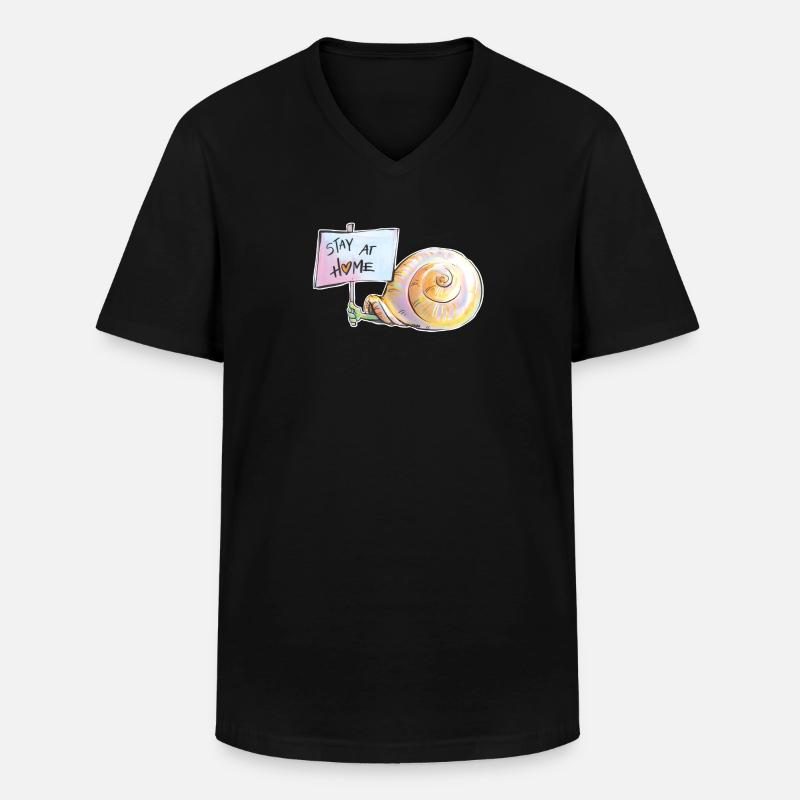 Stay at home - Männer-T-Shirt mit V-Ausschnitt - Schwarz