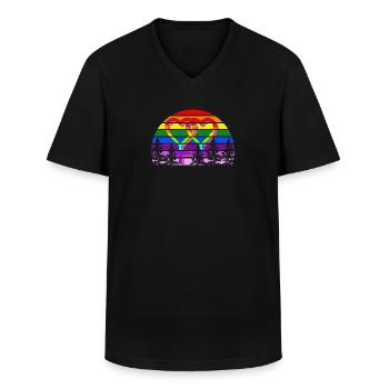 Lgbt - T-shirt col V Homme - noir - Devant - AI Model Male 178 dark (178cm)