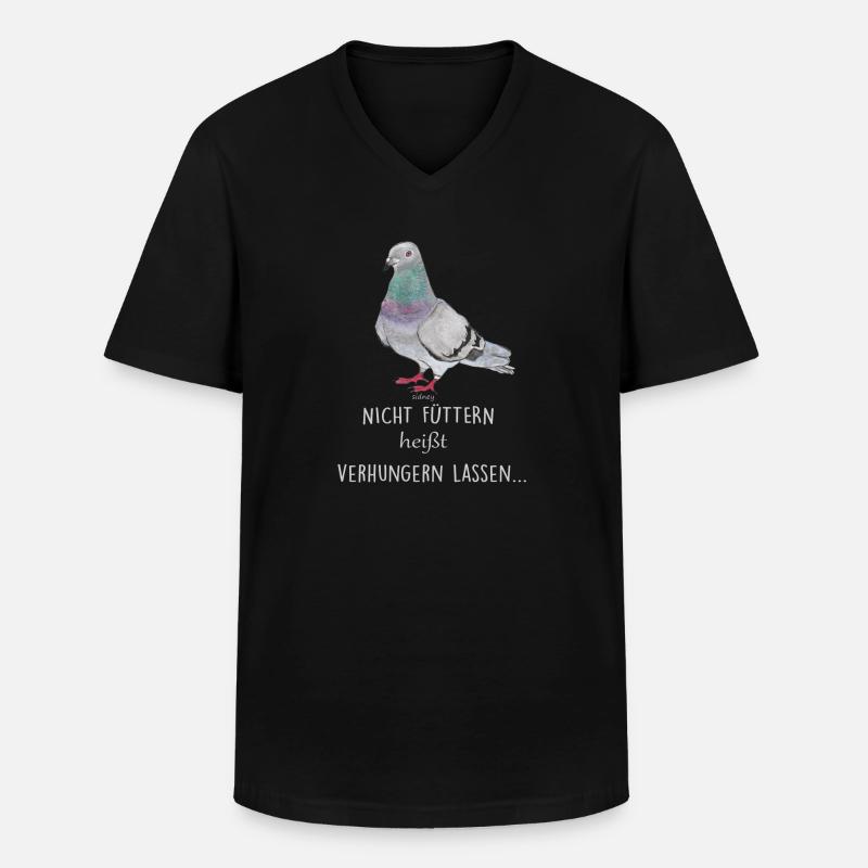 Wester Stadttaube - Männer-T-Shirt mit V-Ausschnitt - Schwarz
