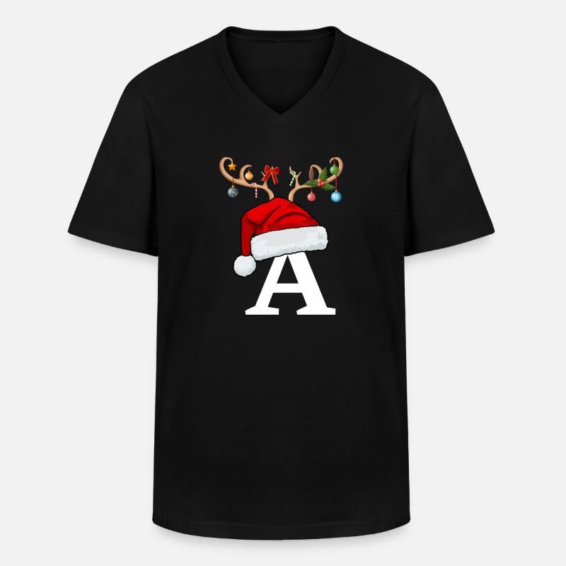 Brief an den Weihnachtshut - Männer-T-Shirt mit V-Ausschnitt - Schwarz