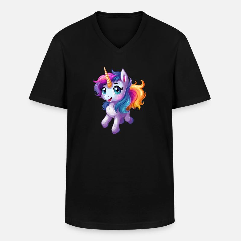 Süßes Einhorn Design - Männer-T-Shirt mit V-Ausschnitt - Schwarz