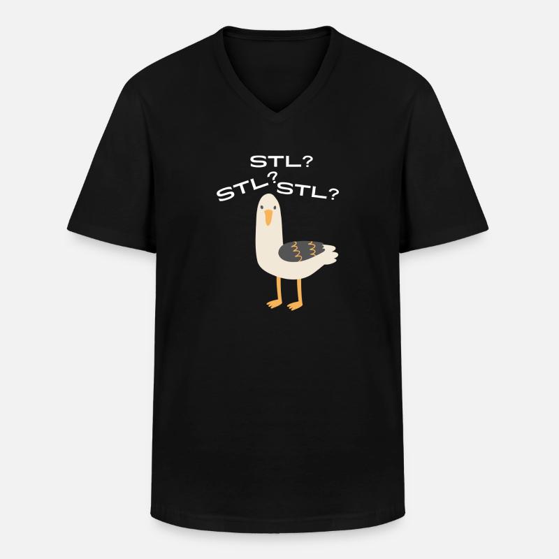 Möwe STL? - Männer-T-Shirt mit V-Ausschnitt - Schwarz