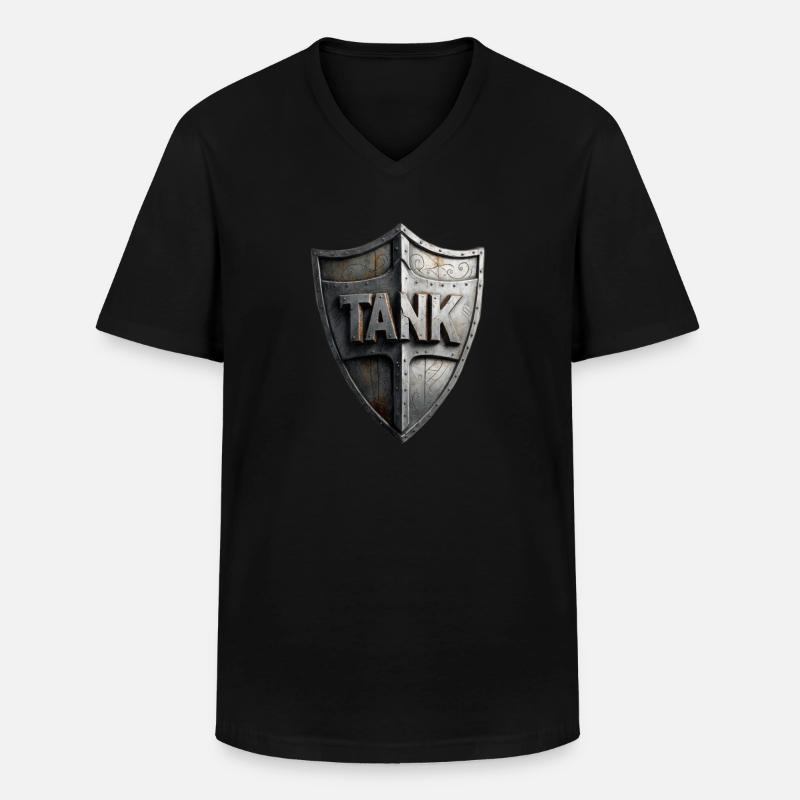Tank - Männer-T-Shirt mit V-Ausschnitt - Schwarz
