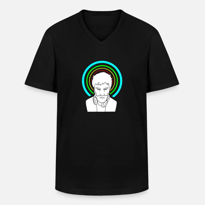 DJ winkt - Männer-T-Shirt mit V-Ausschnitt - Schwarz