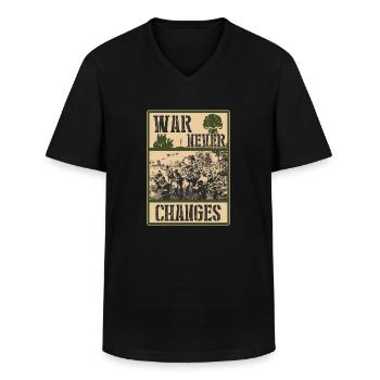 La guerre ne change jamais - T-shirt col V Homme - noir - Devant - AI Model Male 178 dark (178cm)